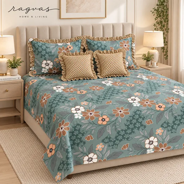 Cotton_5-Piece_Frill_Bedding_Set_For_Bedroom
