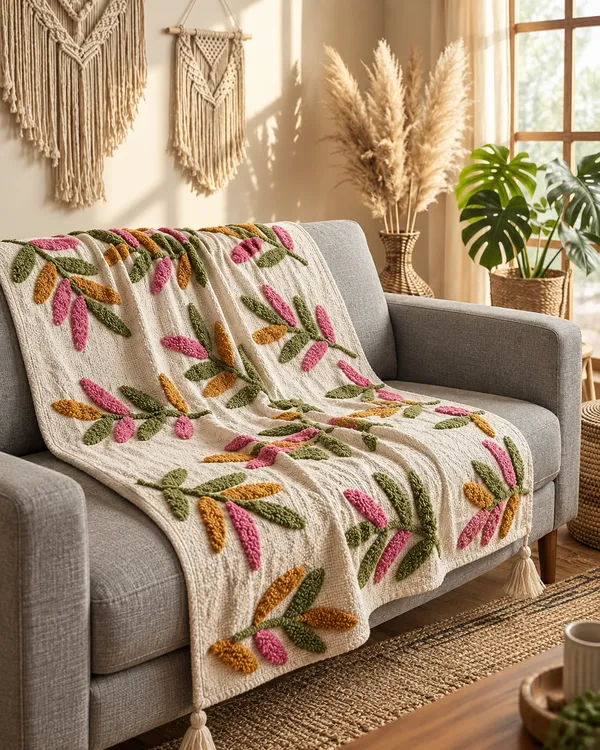 Elara_Botanical_Hand-Tufted_Cotton_Throw