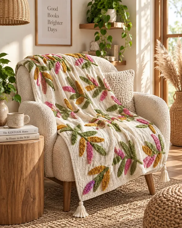 Elara_Botanical_Hand-Tufted_Cotton_Throw
