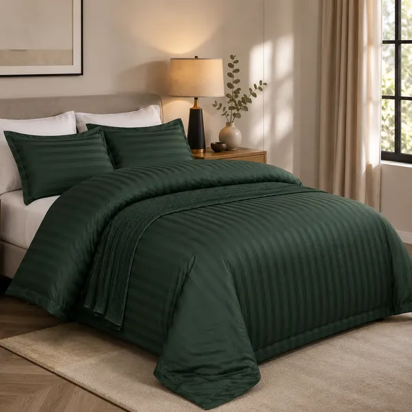 Deep_Forest_Green_Cotton_Bed_Sheet_Set_For_Bedroom