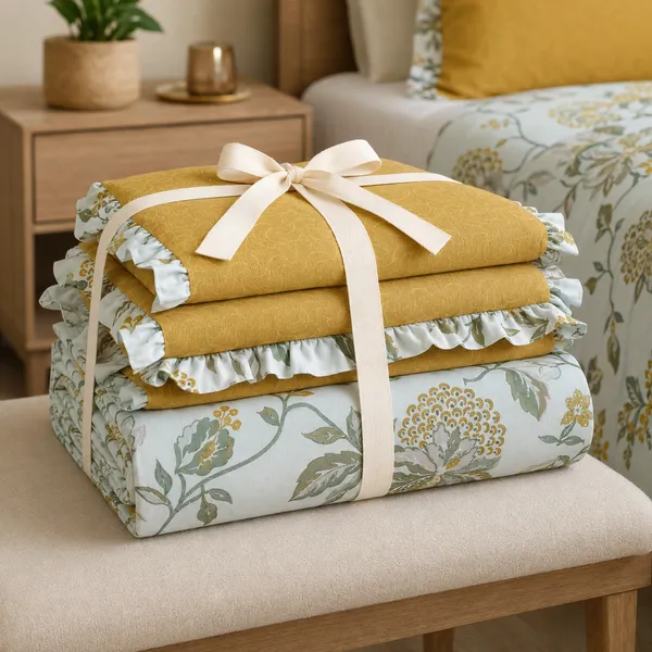 Multicolor_Cotton_5-Piece_Frill_Bedding_Set_For_Bedroom