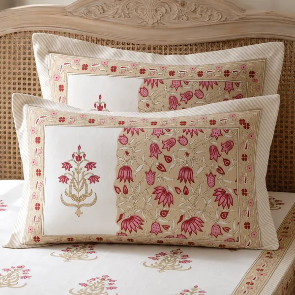 White_Cotton_Hand_Block_Bed_Sheet_Set_For_Bedroom