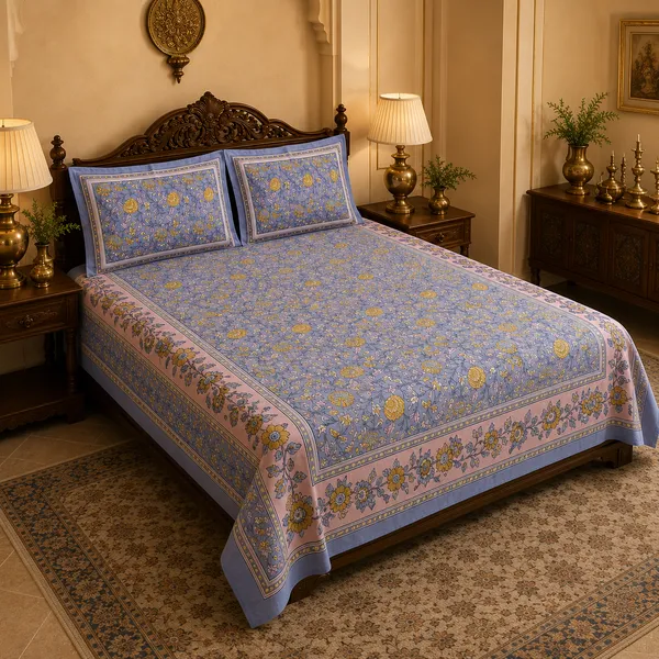 Gulnaar_Blue_Cotton_Pure_King_Size_Bed_Sheet_Set_For_Bedroom