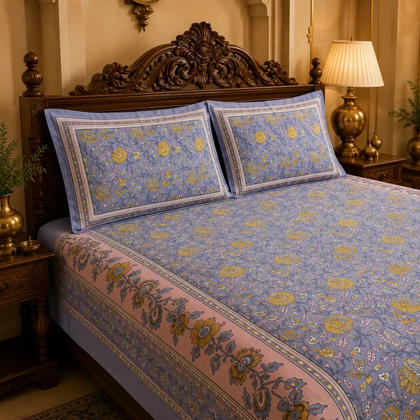 Gulnaar_Blue_Cotton_Pure_King_Size_Bed_Sheet_Set_For_Bedroom