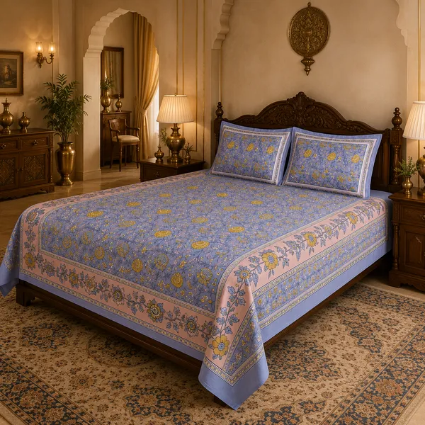 Gulnaar_Blue_Cotton_Pure_King_Size_Bed_Sheet_Set_For_Bedroom
