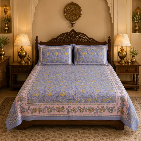 Gulnaar_Blue_Cotton_Pure_King_Size_Bed_Sheet_Set_For_Bedroom