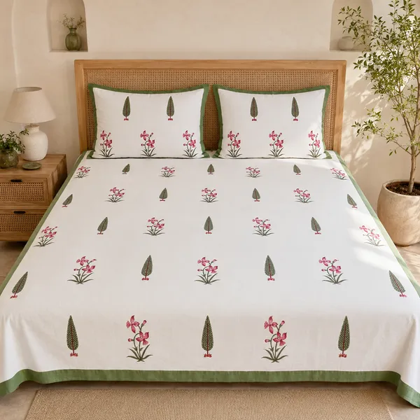 White_Cotton_Hand_Block_Bed_Sheet_Set_For_Bedroom