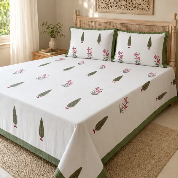 White_Cotton_Hand_Block_Bed_Sheet_Set_For_Bedroom