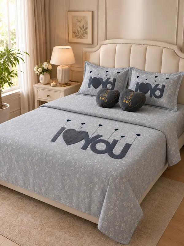 Grey_Cotton_5-Piece_Bedding_Set_For_Bedroom
