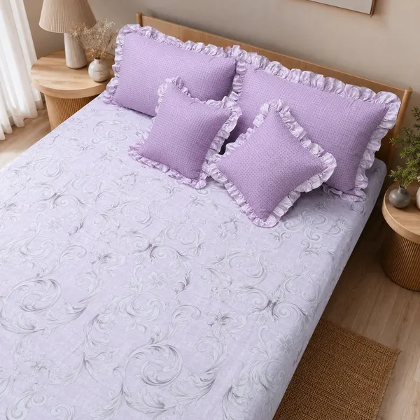 Soft_Lilac_Cotton_5-Piece_Frill_Bedding_Set_For_Bedroom