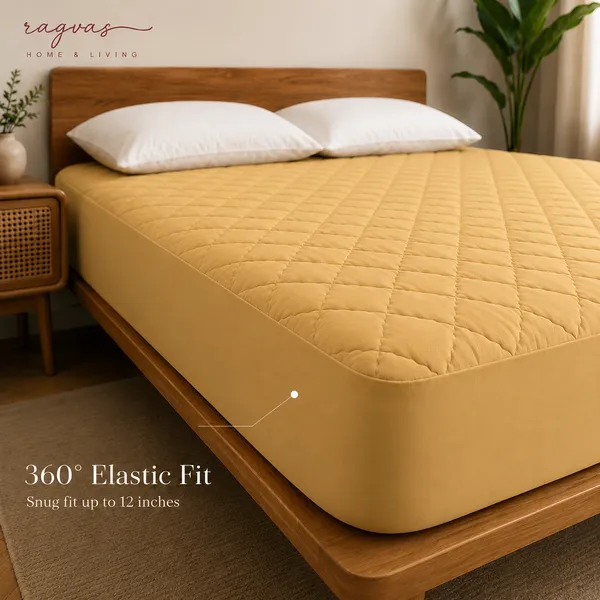 Golden_Beige_–_100%_Waterproof_Mattress_Protector_Heavy_Quilted