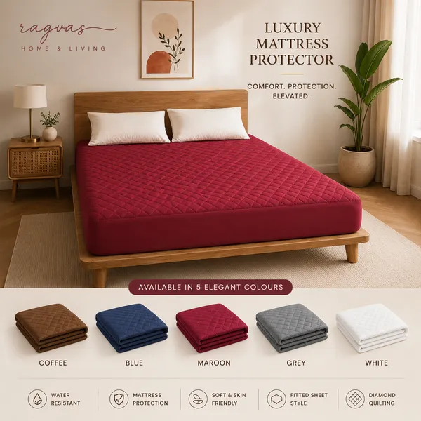 LuxeGuard_Maroon_–_Heavy_Quilted_Waterproof_Mattress_Protector