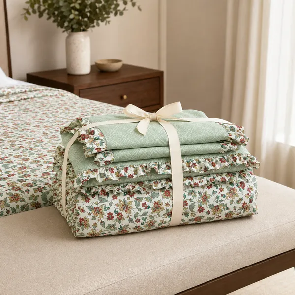 Multicolor_Cotton_5-Piece_Frill_Bedding_Set_For_Bedroom