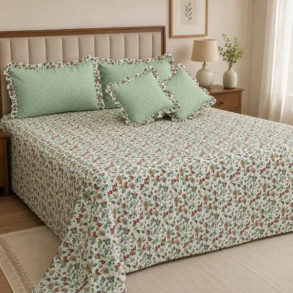 Multicolor_Cotton_5-Piece_Frill_Bedding_Set_For_Bedroom