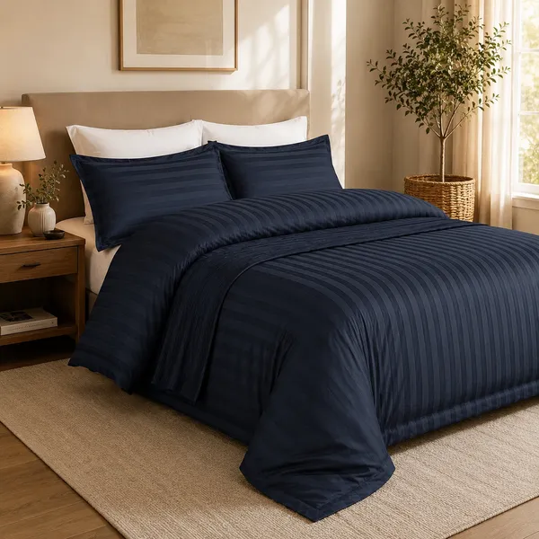 Midnight_Navy_Cotton_Bed_Sheet_Set_For_Bedroom