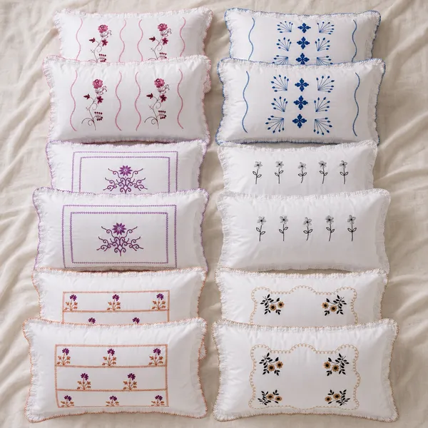 White_Cotton_Embroidered_Frill_Pillow_Cover_Set_For_Home_Decor_Set_Of_6