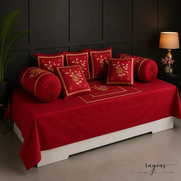 Royal_Crimson_Quilted_Cotton_Diwan_Set_–_8_Piece