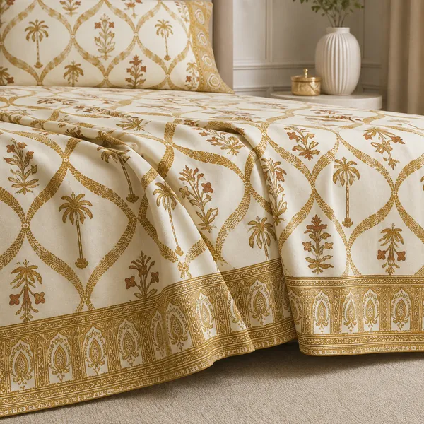 Zariya_Ivory_Hand-Block_Touch_Premium_King_Bedsheet_Set