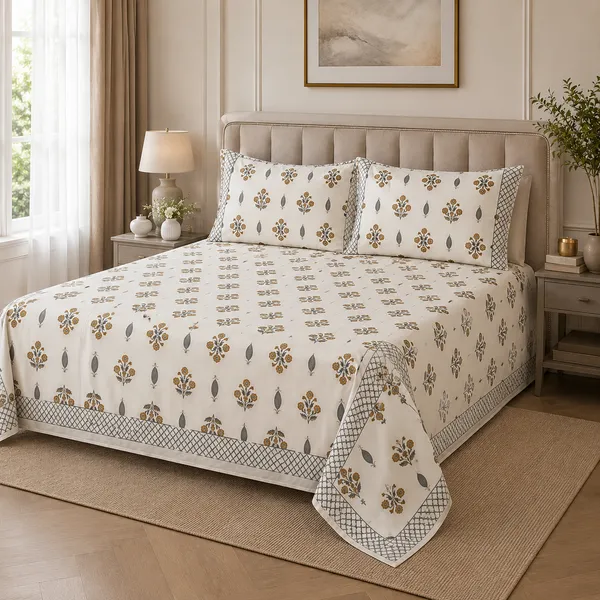 Zarmin_Ivory_Hand-Block_Touch_King_Bedsheet_Set