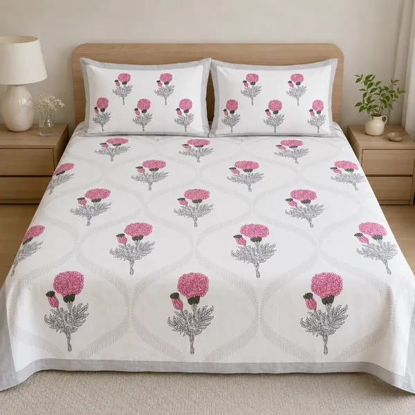 White_Cotton_Hand_Block_Bed_Sheet_Set_For_Bedroom