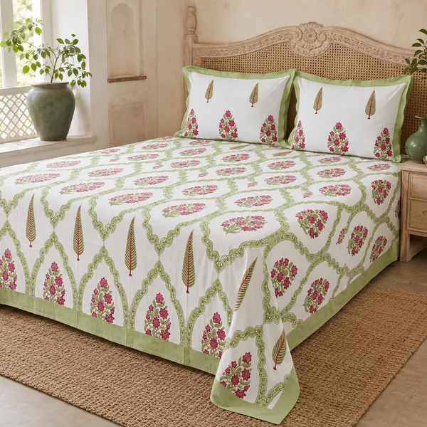 White_Cotton_Hand_Block_Bed_Sheet_Set_For_Bedroom