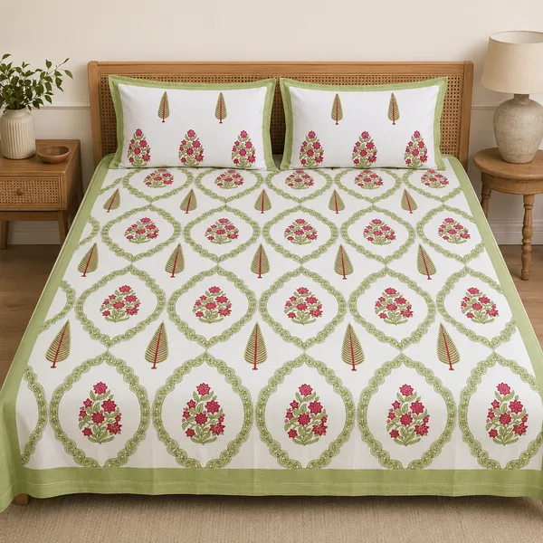 White_Cotton_Hand_Block_Bed_Sheet_Set_For_Bedroom