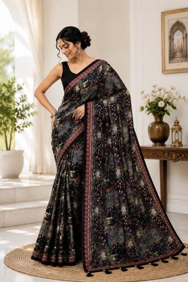 Black_Printed_Ethnic_Saree_For_Women
