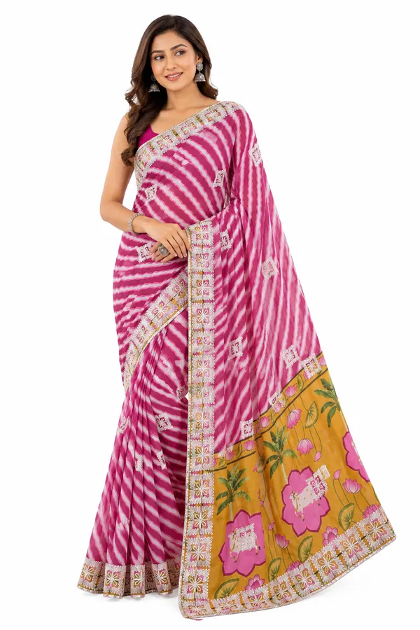 Pink_Chinon_Gota_Patti_Embroidered_Printed_Saree_For_Women