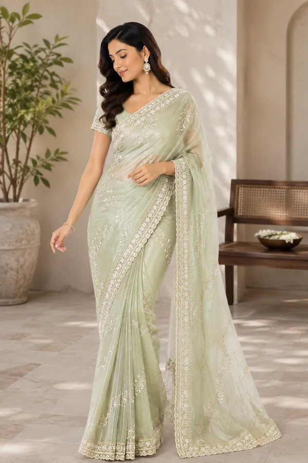 Pastel_Green_Embroidered_Saree_For_Women