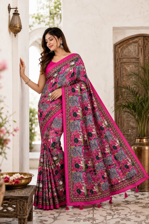 Pink_Printed_Saree_For_Women