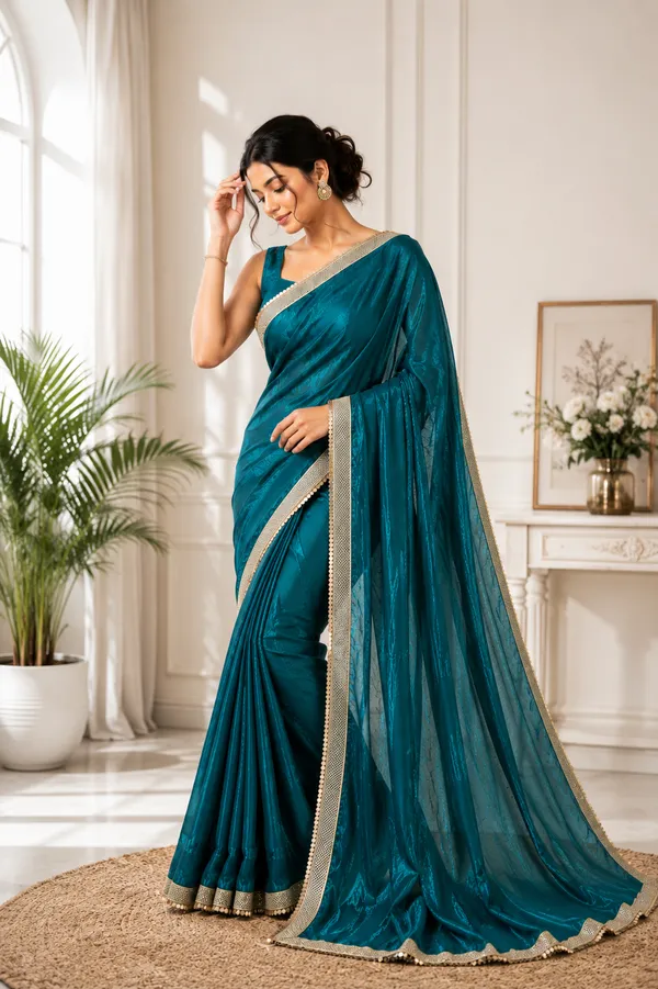 Teal_Traditional_Embellished_Saree_For_Women