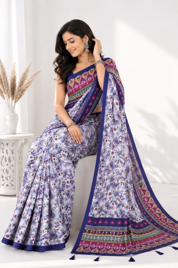 Blue_Floral_Print_Saree_for_Women