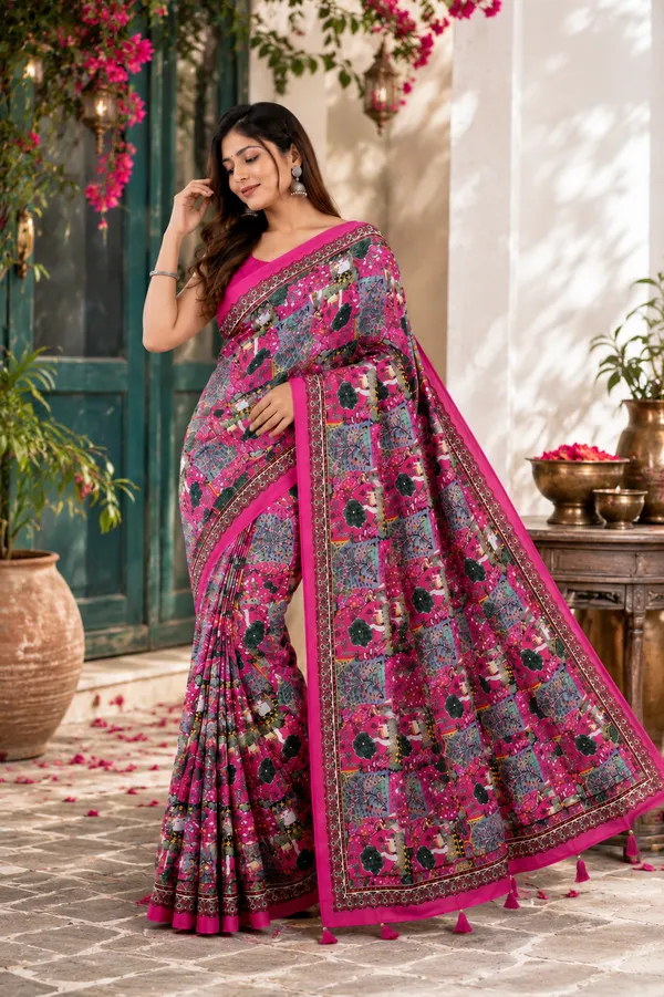 Pink_Printed_Saree_For_Women