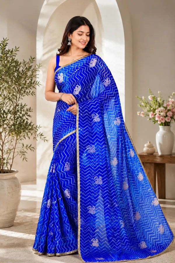 Blue_Printed_Saree_For_Women