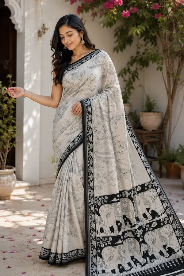 White_Printed_Traditional_Saree_for_Women