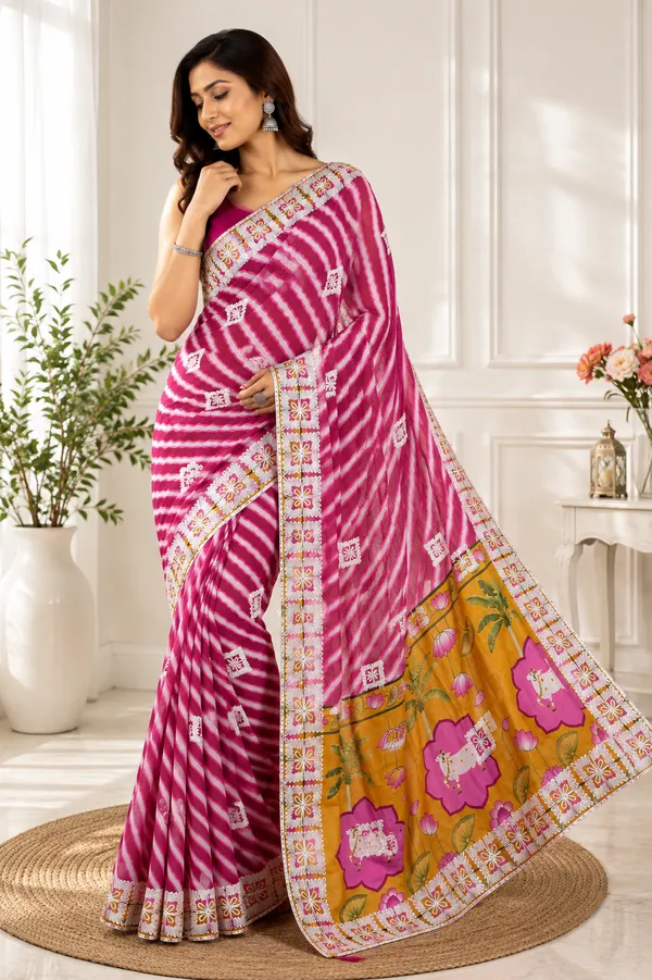 Pink_Chinon_Gota_Patti_Embroidered_Printed_Saree_For_Women