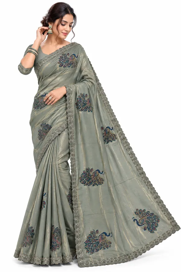 Sage_Grey_Printed_Saree_For_Women