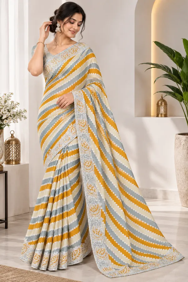 Grey_Mustard_Printed_Saree_For_Women