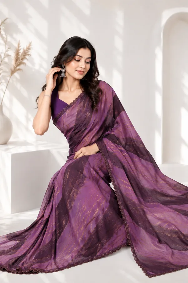 Purple_Chiffon_Printed_Saree_For_Women