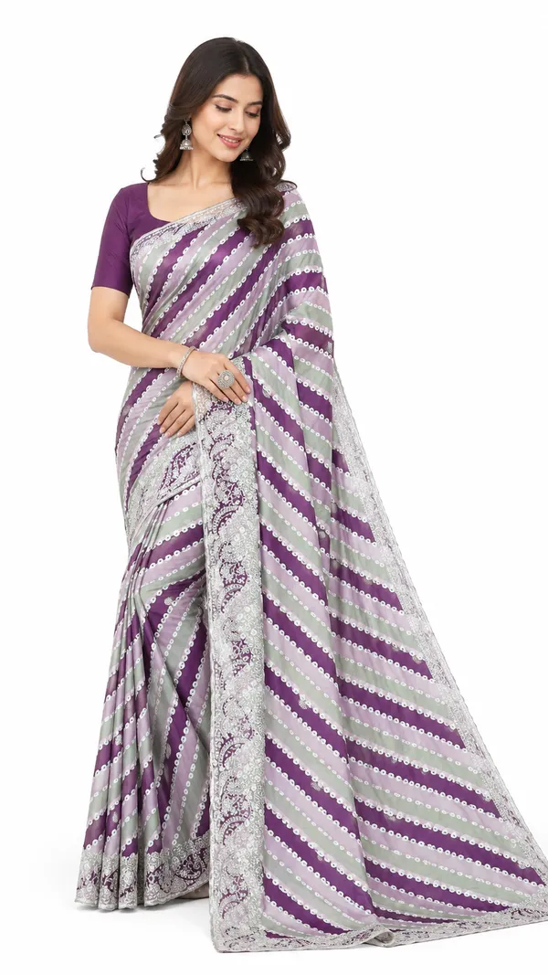 Purple_Chinon_Digital_Print_Striped_Embroidered_Saree_For_Women