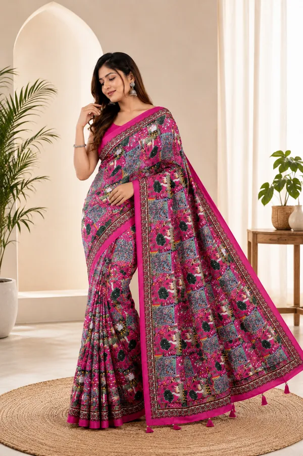 Pink_Printed_Saree_For_Women