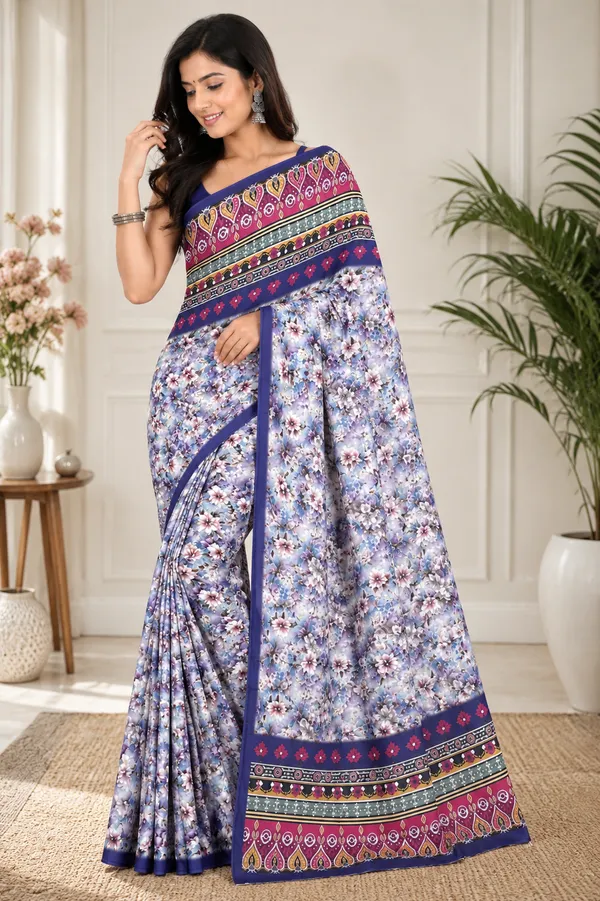 Blue_Floral_Print_Saree_for_Women