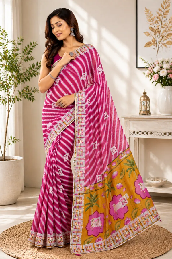 Pink_Chinon_Gota_Patti_Embroidered_Printed_Saree_For_Women