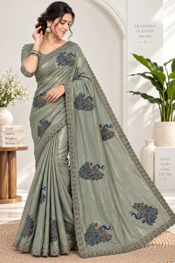 Sage_Grey_Printed_Saree_For_Women