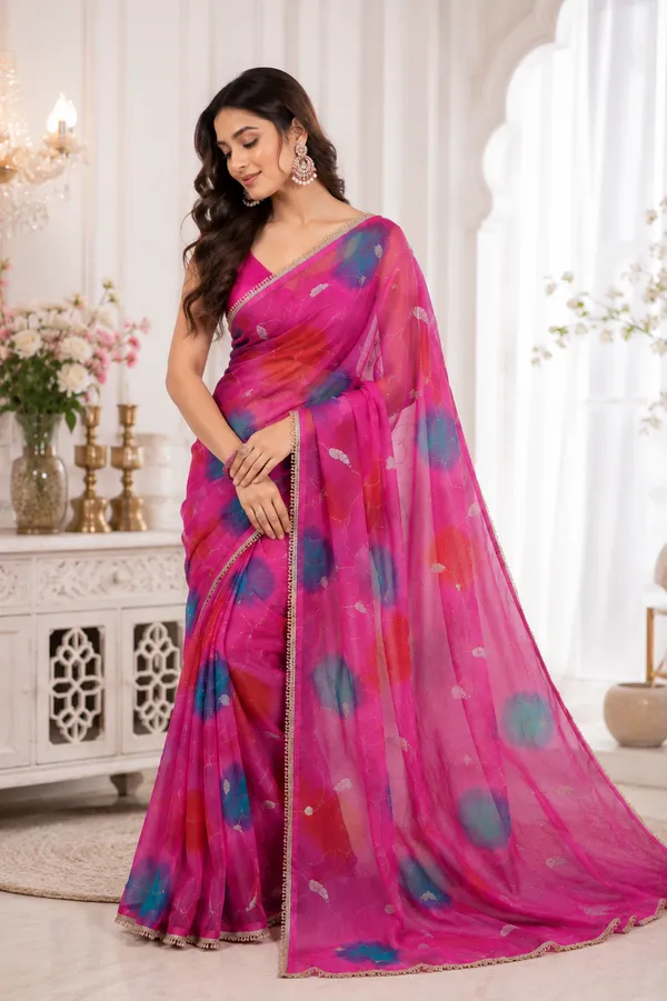 Pink_Printed_Saree_For_Women