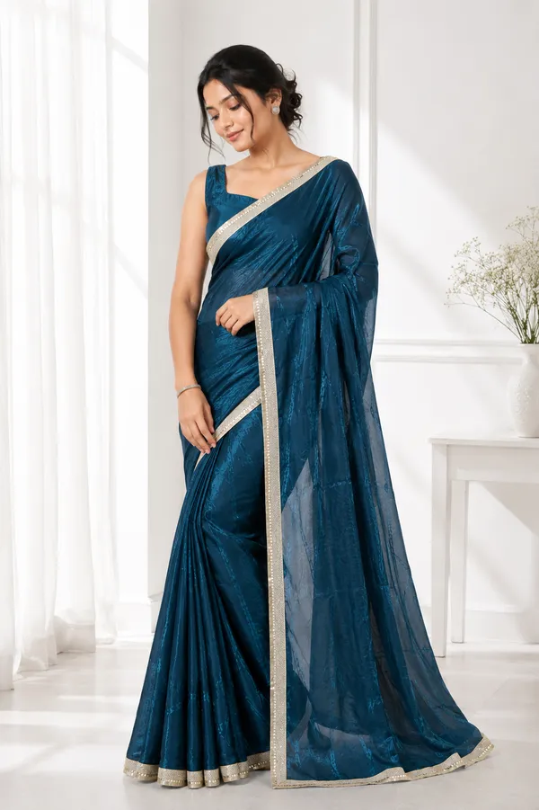 Blue_Tissue_Fabric_Coding_Work_Embellished_Border_Saree_For_Women