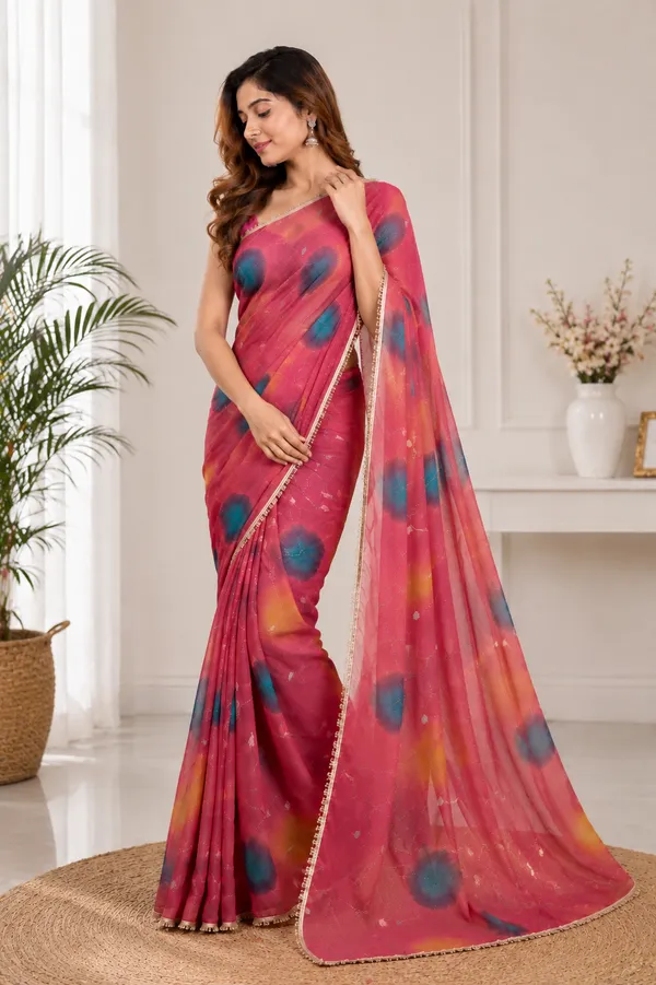 Pink_Abstract_Print_Saree_For_Women
