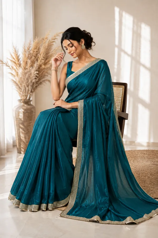 Teal_Traditional_Embellished_Saree_For_Women