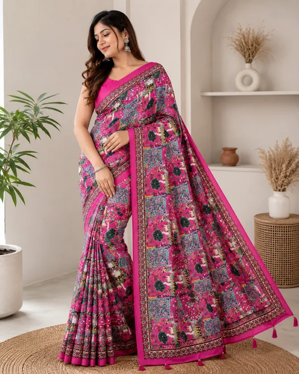 Pink_Printed_Saree_For_Women