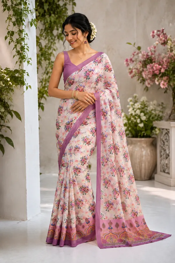 Pink_Georgette_Floral_Print_Saree_for_Women
